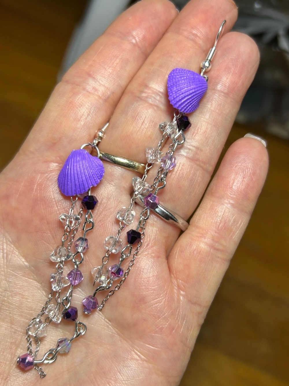 3/$25 Purple Shell Drop Earrings